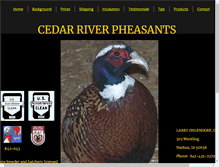 Tablet Screenshot of cedarriverpheasants.com